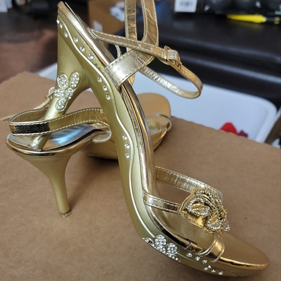 Gold Rhinestone Heels - Picture 4 of 11